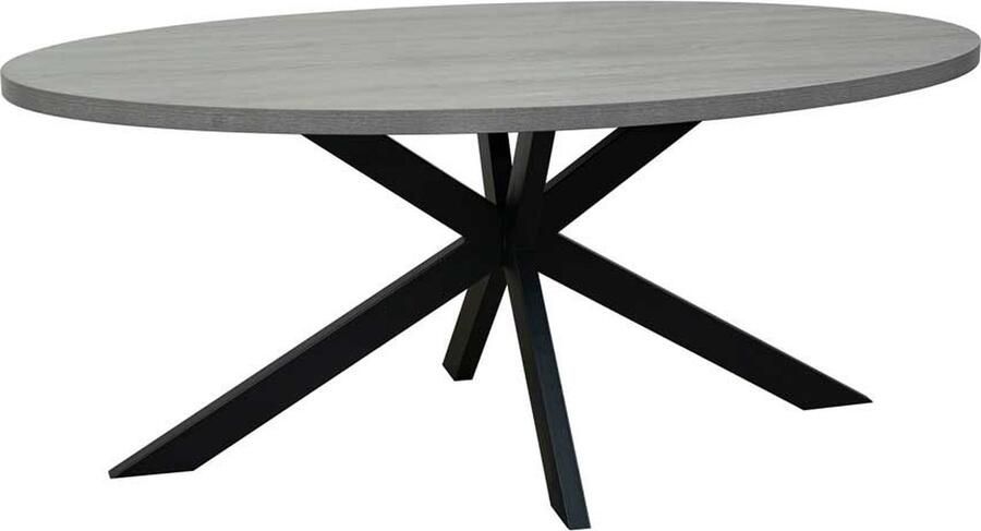 Lizzely Garden & Living Eettafel ovaal melamine 180cm Tommy grijs ovale tafel - Foto 2