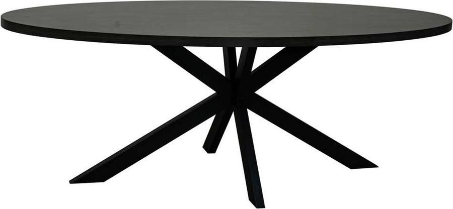 Lizzely Garden & Living Eettafel ovaal melamine 210cm Tommy eiken zwart ovale tafel - Foto 3