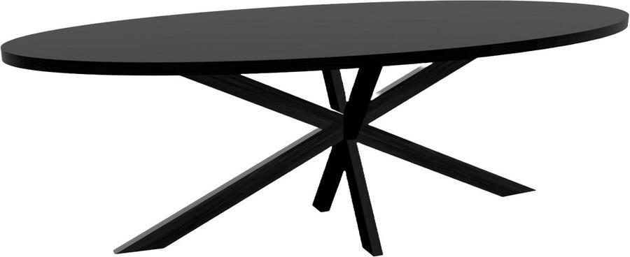 Lizzely Garden & Living Eettafel ovaal melamine 240cm Tommy zwart ovale tafel