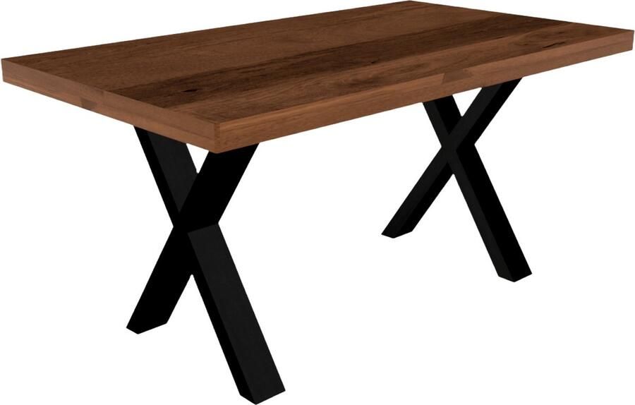 Lizzely Garden & Living Eettafel rechthoek mangohout Xavier 160cm duurzaam tafel met X-poot mango eetkamertafel rechthoekig hout - Foto 2