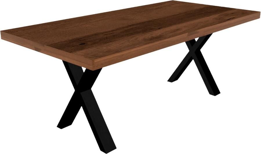 Lizzely Garden & Living Eettafel rechthoek mangohout Xavier 200cm duurzaam tafel met X-poot mango rechthoek eetkamertafel hout - Foto 3