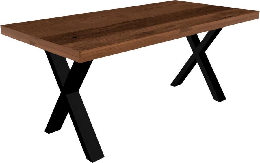 Lizzely Garden & Living Eettafel rechthoekig mangohout Xavier 180cm duurzaam tafel met X-poot mango eetkamertafel langwerpig hout - Foto 3