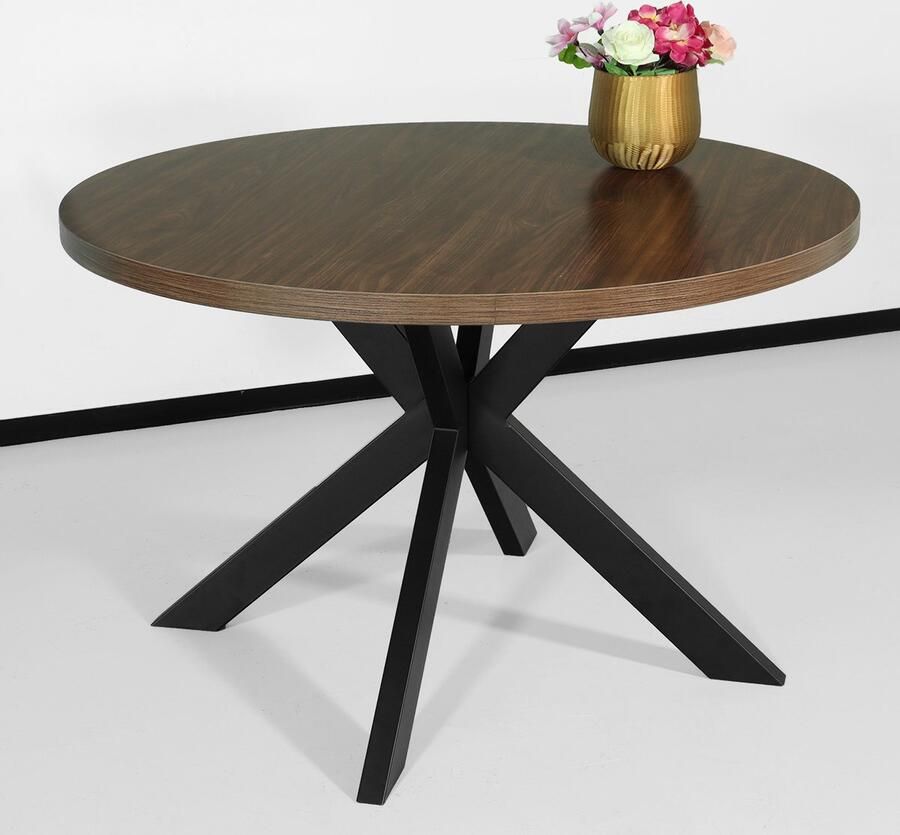 Lizzely Garden & Living Eettafel rond melamine 120cm Sanne bruin ronde tafel - Foto 2