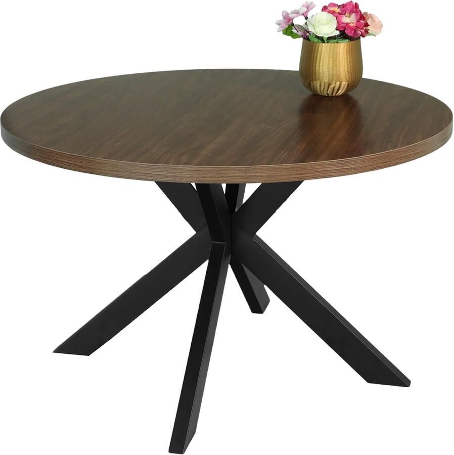 Lizzely Garden & Living Eettafel rond melamine 120cm Sanne bruin ronde tafel