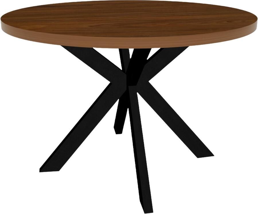 Lizzely Garden & Living Eettafel rond melamine 120cm Sanne bruin ronde tafel - Foto 3