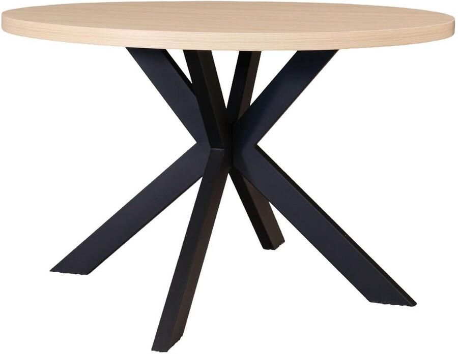 Lizzely Garden & Living Eettafel rond melamine 120cm Sanne lichtbruin ronde tafel - Foto 3