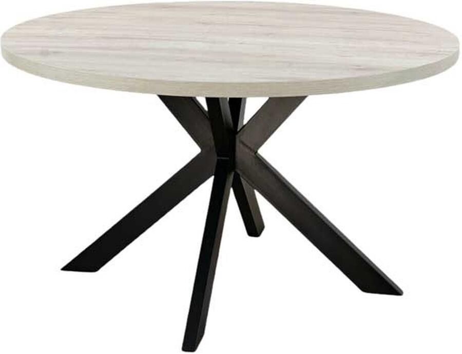 Lizzely Garden & Living Eettafel rond melamine 130cm Sanne grijs ronde tafel