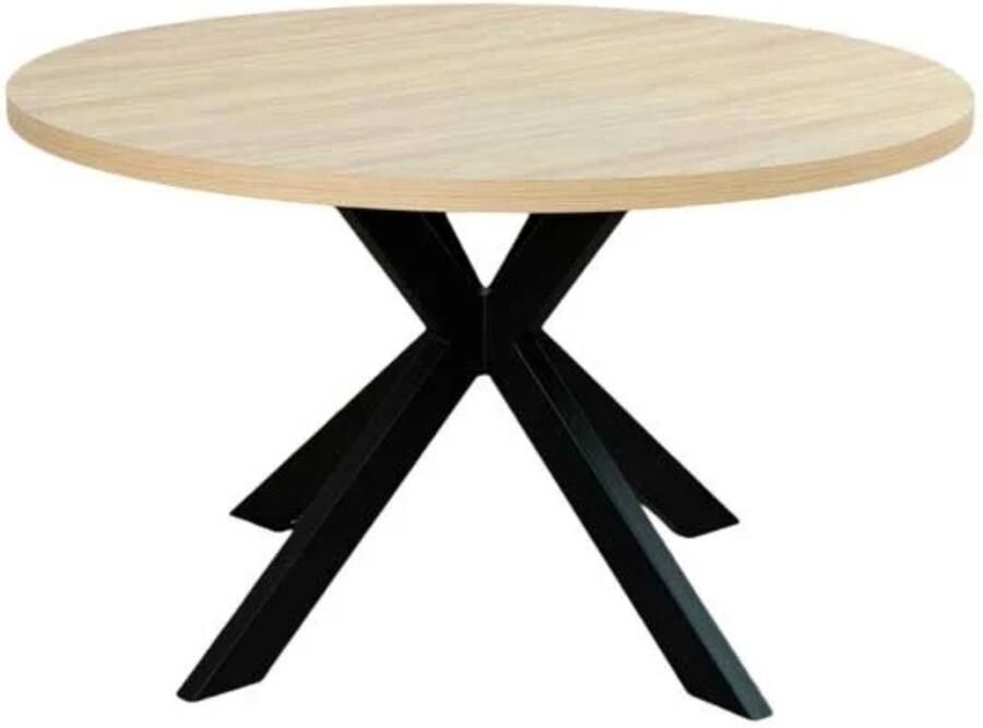 Lizzely Garden & Living Eettafel rond melamine 130cm Sanne lichtbruin ronde tafel