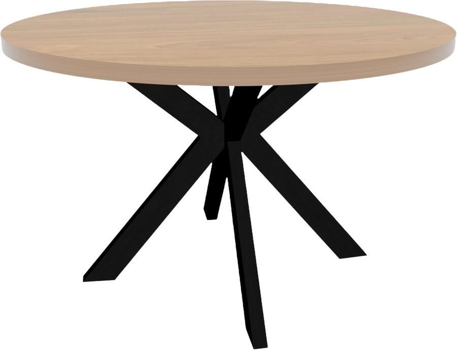 Lizzely Garden & Living Eettafel rond melamine 130cm Sanne lichtbruin ronde tafel - Foto 2