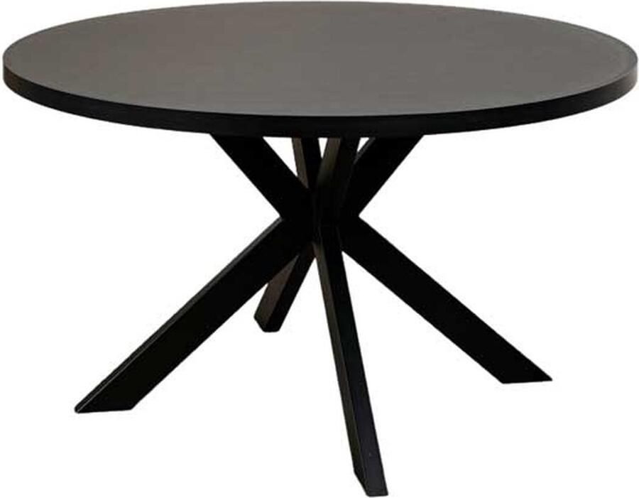 Lizzely Garden & Living Eettafel rond melamine 130cm Sanne zwart ronde tafel