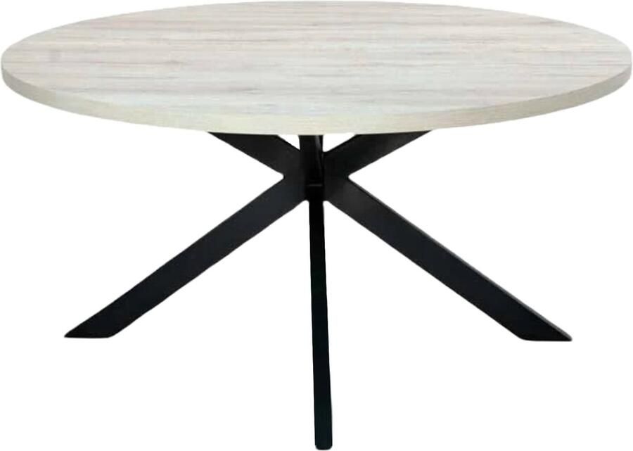 Lizzely Garden & Living Eettafel rond melamine 150cm Sanne grijs ronde tafel