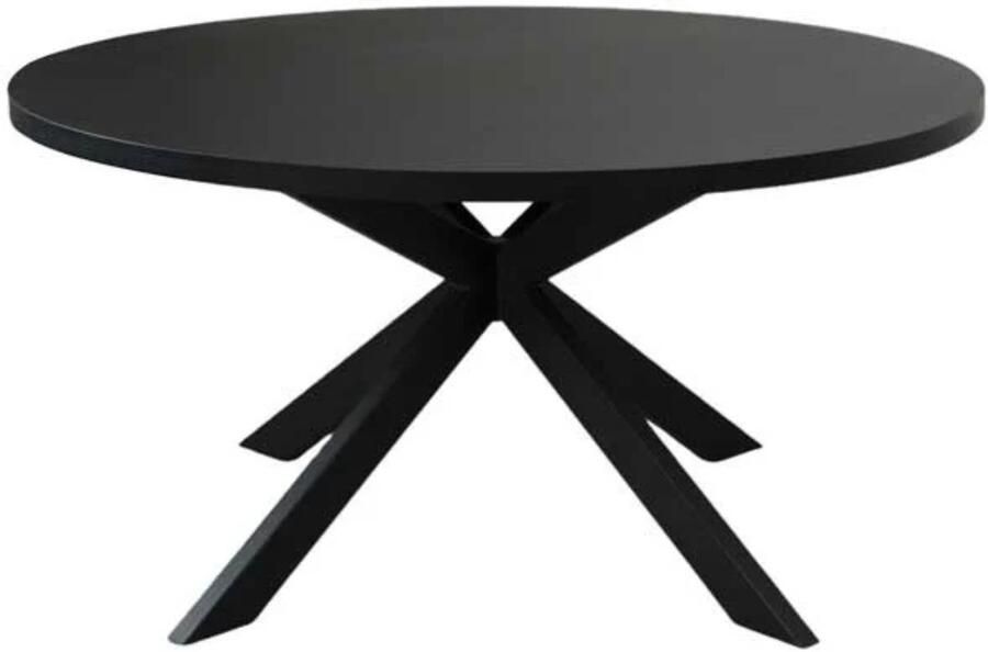 Lizzely Garden & Living Eettafel rond melamine 150cm Sanne zwart ronde tafel