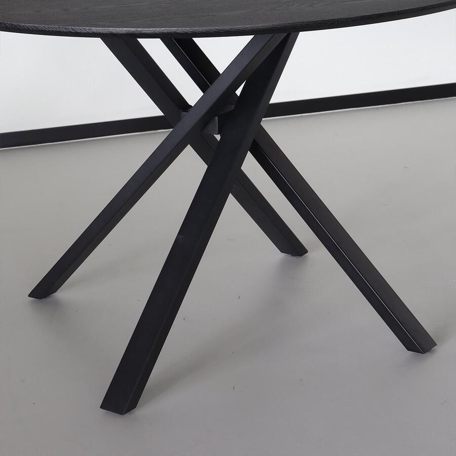 Lizzely Garden & Living Eettafel rond Ronsi Antoinette zwart 140cm ronde tafel MDF eetkamertafel - Foto 2