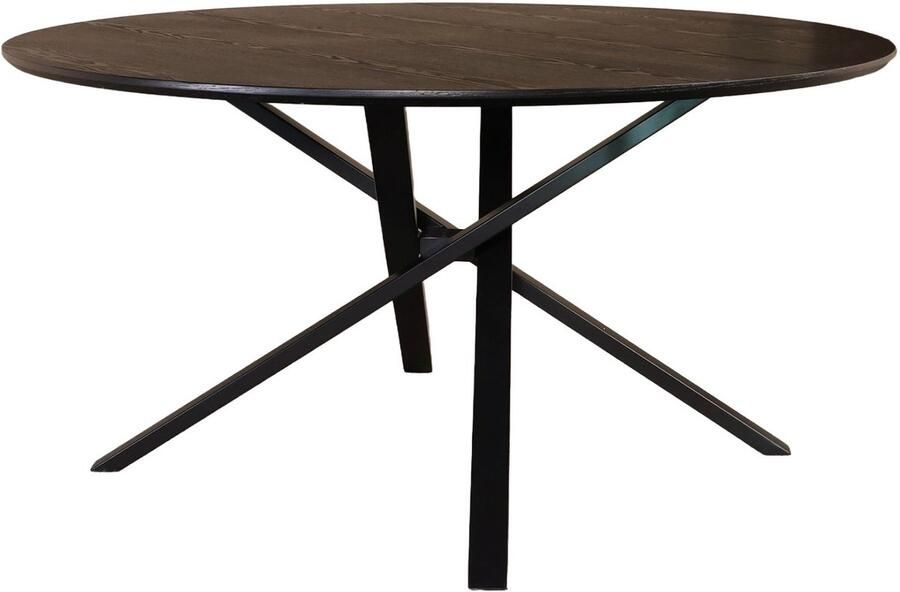 Lizzely Garden & Living Eettafel rond Ronsi Antoinette zwart 150cm ronde tafel MDF eetkamertafel - Foto 4