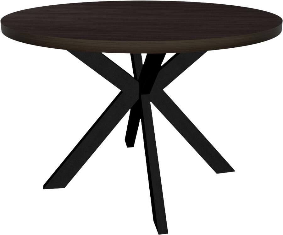 Lizzely Garden & Living Eettafel Sanne rond 120cm donker walnoot melamine ronde tafel - Foto 3