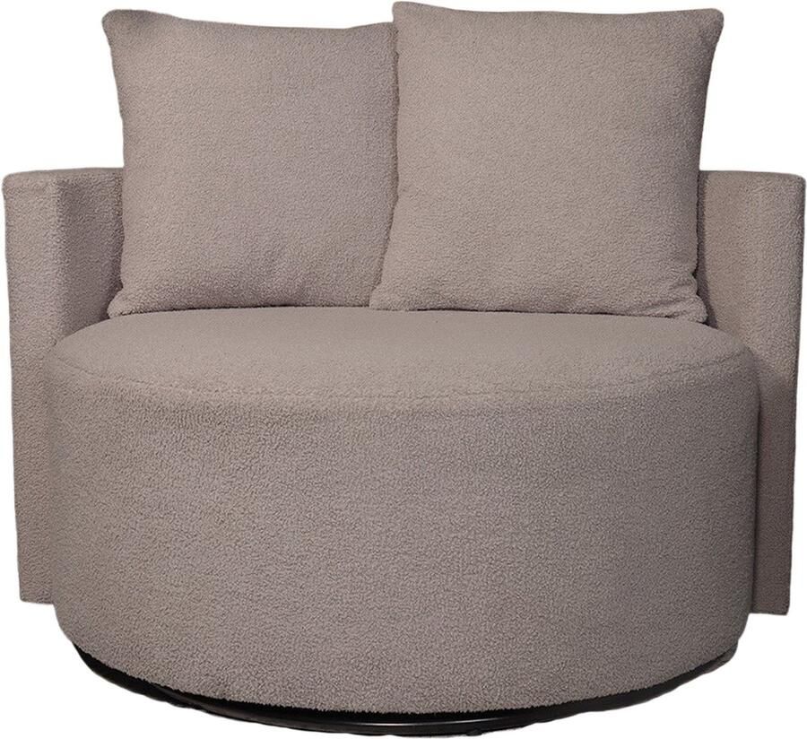 Lizzely Garden & Living Fauteuil loveseat teddy grijs draaibare fauteuil