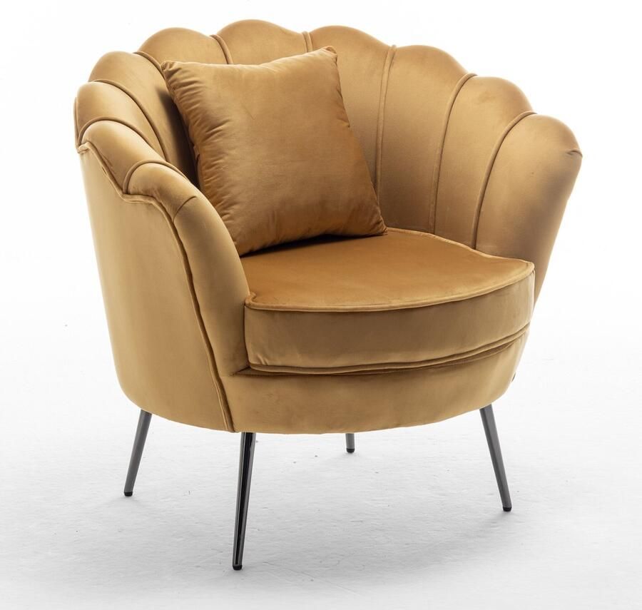 Lizzely Garden & Living Fauteuil zitbank 1 persoons stoel Belle goud bankje - Foto 3