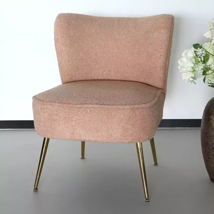 Lizzely Garden & Living Fauteuil zitbank 1 persoons Teddy lichtbruin stoel - Foto 3