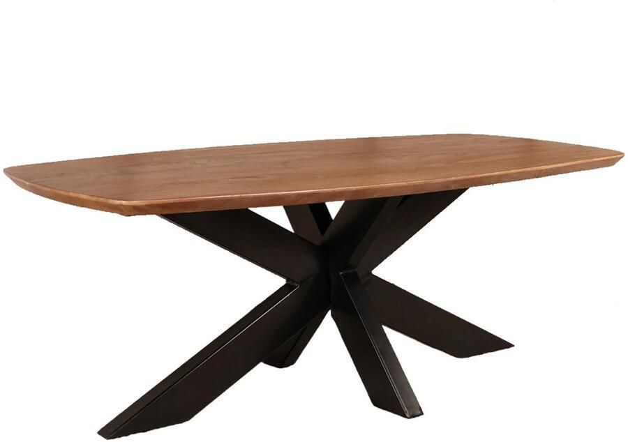 Lizzely Garden & Living Salontafel deens ovaal mangohout 120cm walnoot Livy duurzaam hout mango