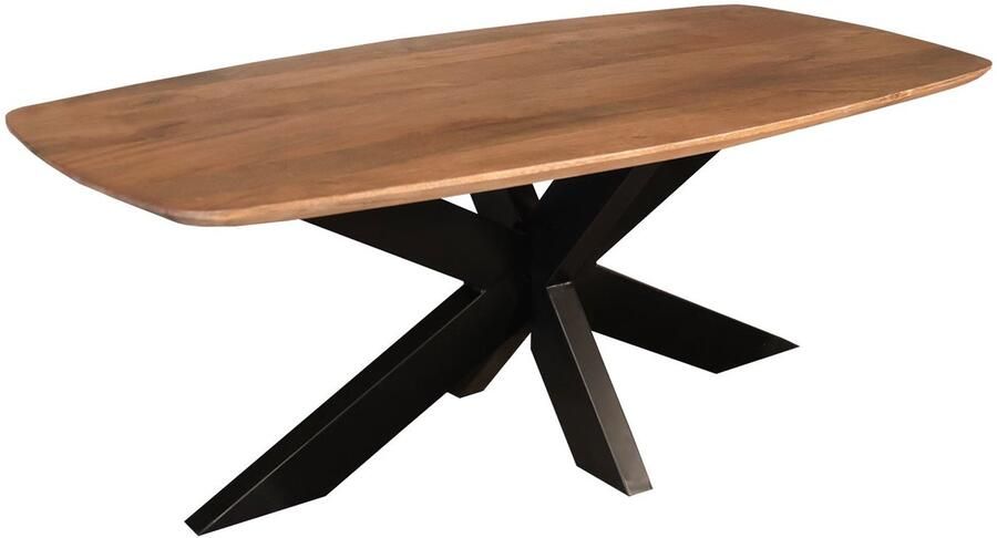 Lizzely Garden & Living Salontafel deens ovaal mangohout 120cm walnoot Livy duurzaam hout mango - Foto 2
