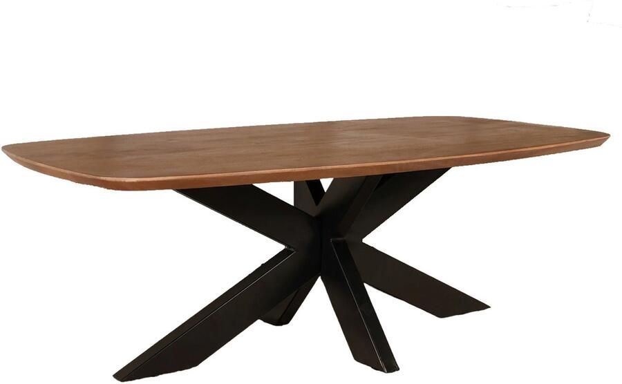 Lizzely Garden & Living Salontafel deens ovaal mangohout 130cm walnoot Livy duurzaam hout mango