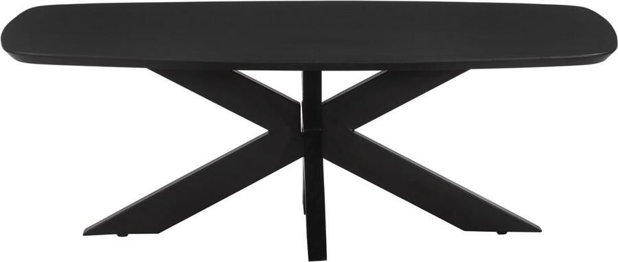 Lizzely Garden & Living Salontafel deens ovaal mangohout 130cm zwart Livy duurzaam hout mango