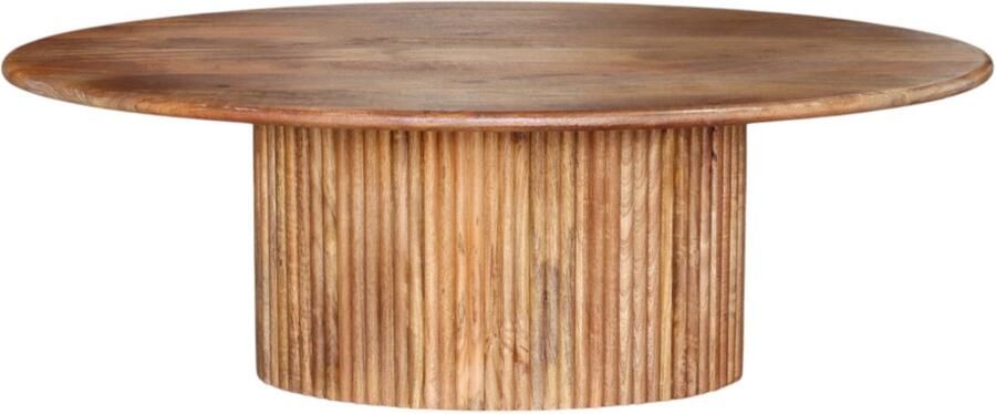 Lizzely Garden & Living Salontafel ovaal bruin mangohout 120cm Moki duurzaam hout mango