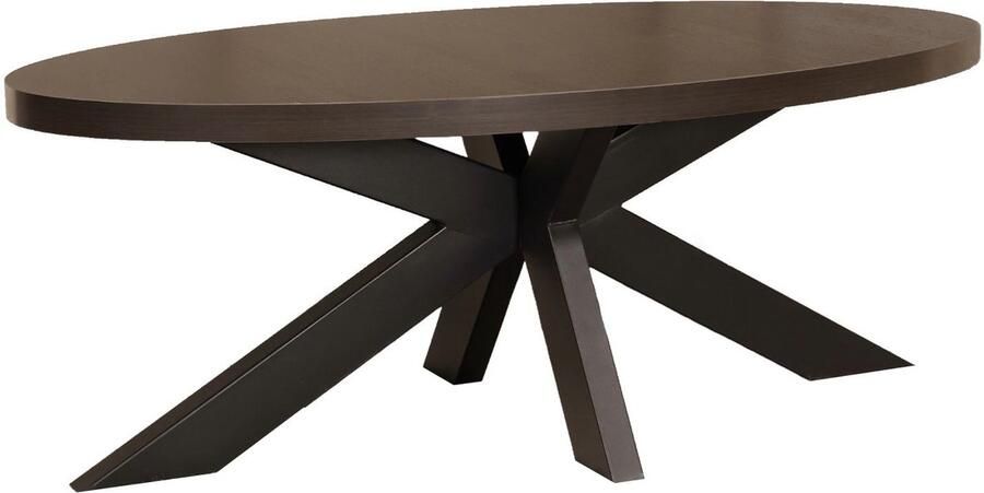 Lizzely Garden & Living Salontafel ovaal donker walnoot melamine 120cm Denzel ovale salontafel - Foto 2