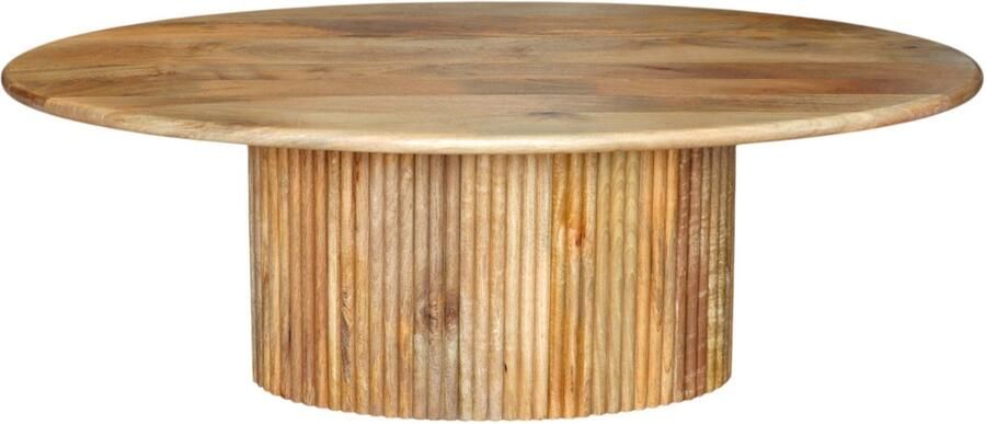 Lizzely Garden & Living Salontafel ovaal lichtbruin mangohout 120cm Moki duurzaam hout mango bijzettafel