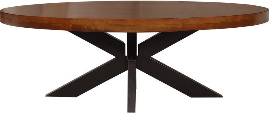 Lizzely Garden & Living Salontafel ovaal mangohout 130cm Jimmy bruin duurzaam hout mango ovale bijzettafel - Foto 2