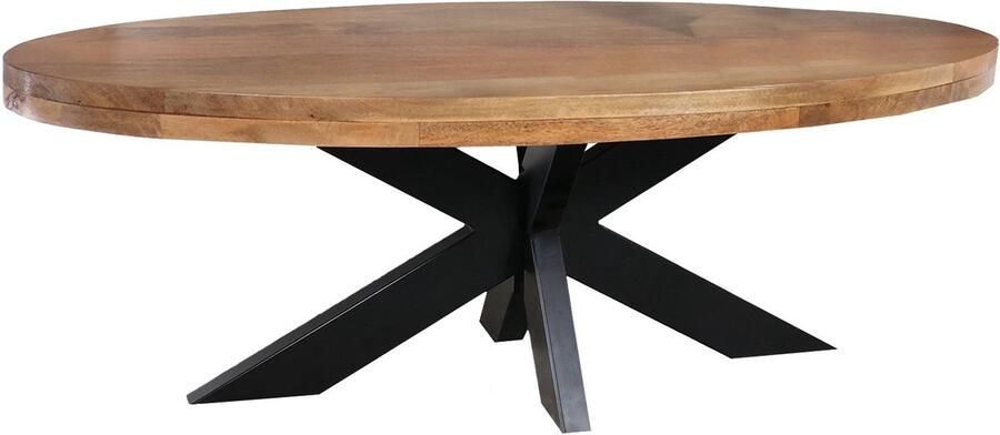 Lizzely Garden & Living Salontafel ovaal mangohout 130cm Jimmy lichtbruin duurzaam hout mango ovale bijzettafel - Foto 2