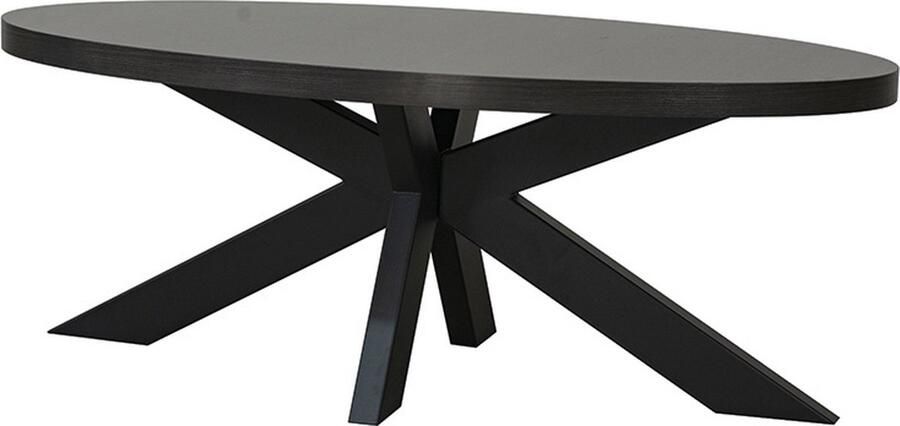 Lizzely Garden & Living Salontafel ovaal melamine eiken zwart Denzel 120cm