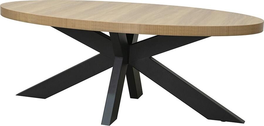 Lizzely Garden & Living Salontafel ovaal melamine lichtbruin Denzel 120cm