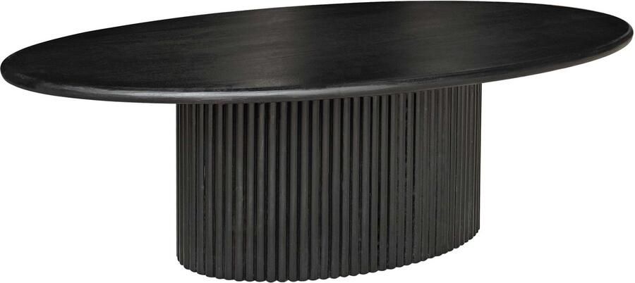 Lizzely Garden & Living Salontafel ovaal zwart mangohout 120cm Moki duurzaam hout mango bijzettafel