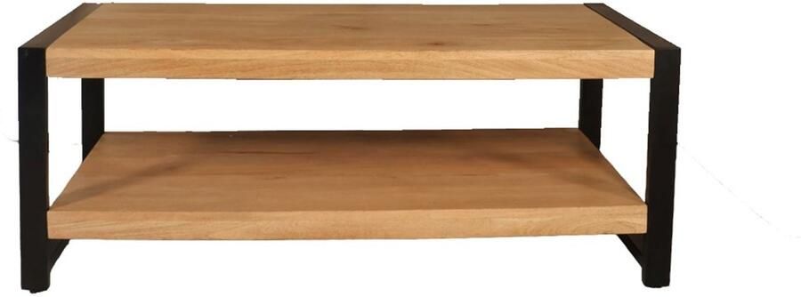 Lizzely Garden & Living Salontafel rechthoekig lichtbruin mangohout 120cm Lotus side table duurzaam massief hout mango bijzettafel