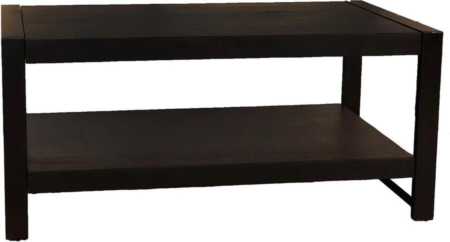 Lizzely Garden & Living Salontafel rechthoekig zwart mangohout 100cm Lotus side table duurzaam massief hout mango bijzettafel