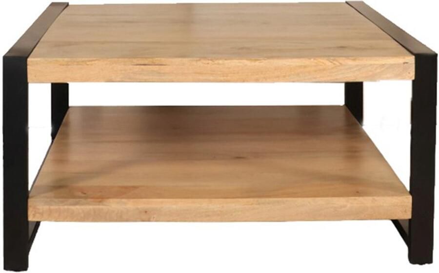 Lizzely Garden & Living Salontafel vierkant lichtbruin mangohout 90cm Violet side table massief hout mango bijzettafel