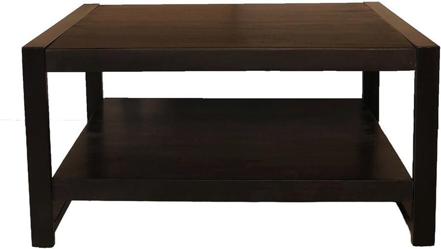 Lizzely Garden & Living Salontafel vierkant zwart mangohout 90cm Violet side table massief hout mango bijzettafel