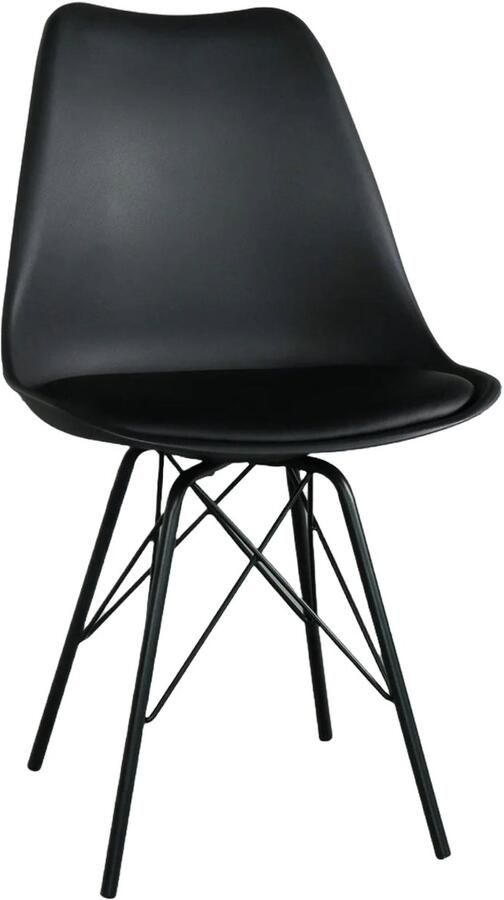 Lizzely Garden & Living SET DEAL: 4 stuks Eetkamerstoel Avy met zitvulling zwart eetstoel zetel