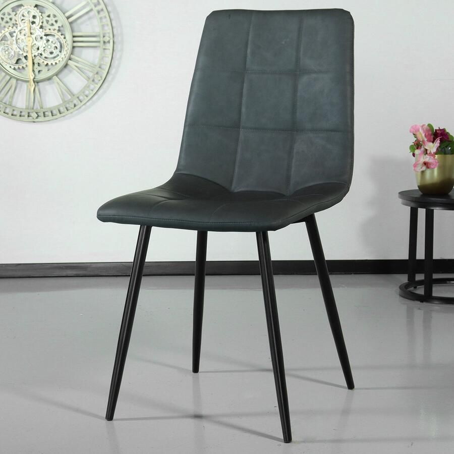 Lizzely Garden & Living SET DEAL: 4 stuks Eetkamerstoel Catoo antraciet kunstleder eetstoel zetel - Foto 2