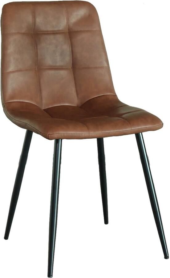 Lizzely Garden & Living Eetkamerstoel Catoo cognac kunstleder eetstoel zetel