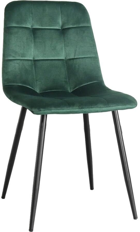 Lizzely Garden & Living SET DEAL: 4 stuks Eetkamerstoel Catoo donkergroen velvet eetstoel zetel