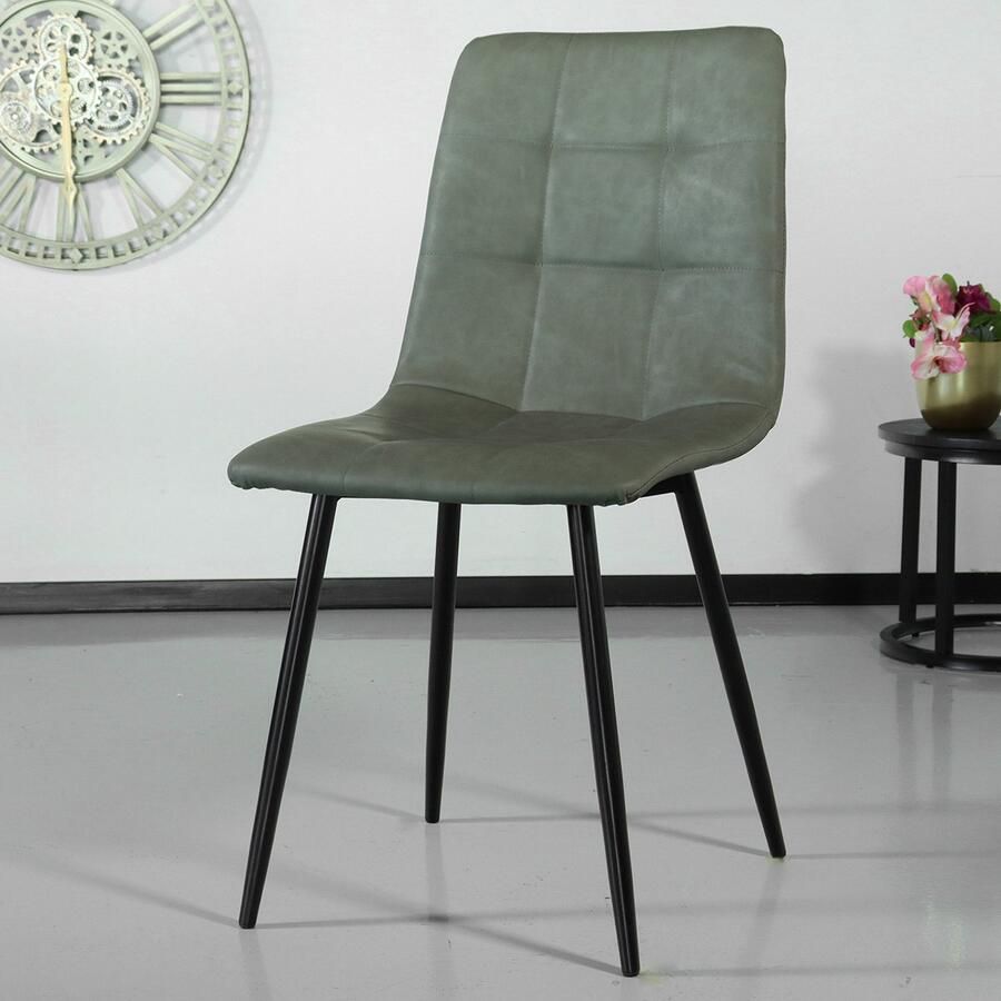 Lizzely Garden & Living SET DEAL: 4 stuks Eetkamerstoel Catoo groen kunstleder eetstoel zetel - Foto 2