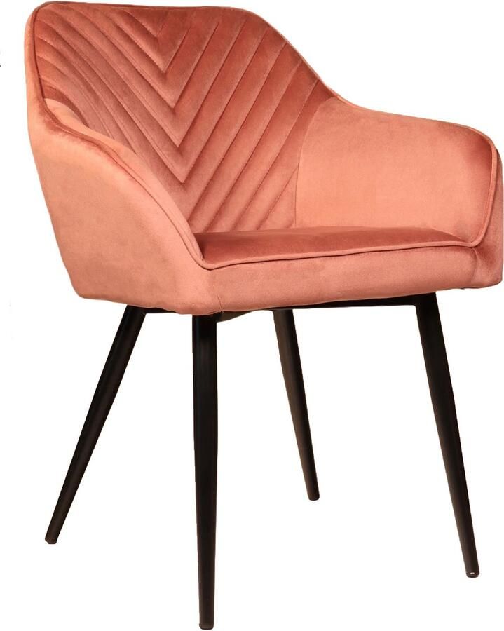 Lizzely Garden & Living Eetkamerstoel met armleuning Darcio roze velvet eetstoel zetel - Foto 2