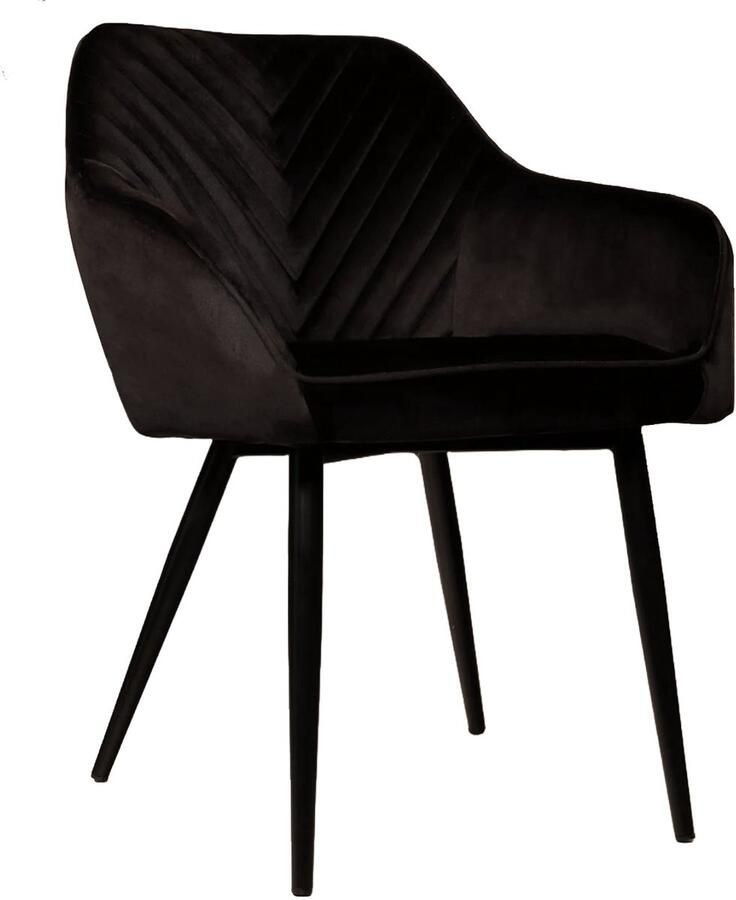 Lizzely Garden & Living Eetkamerstoel met armleuning Darcio zwart velvet eetstoel zetel - Foto 2