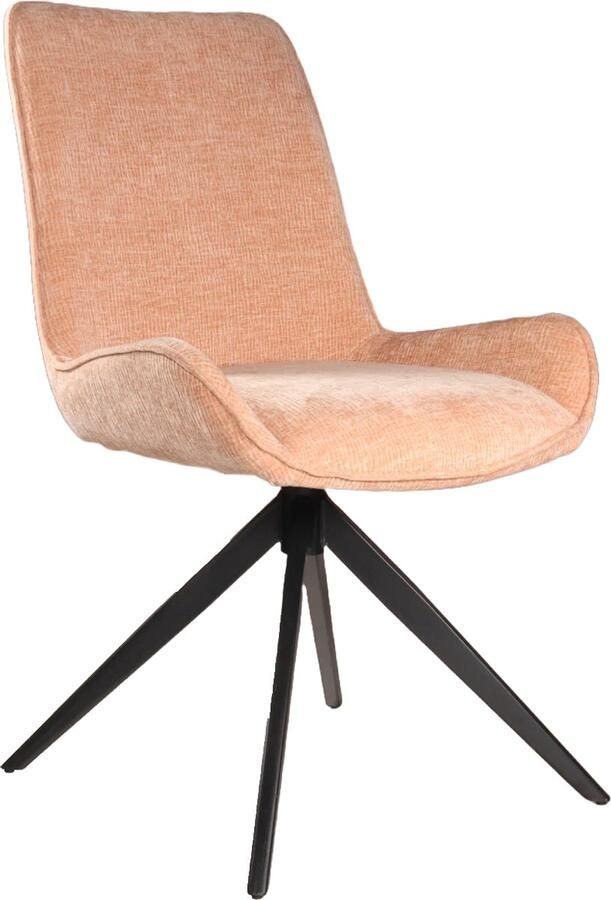 Lizzely Garden & Living SET DEAL: 6 stuks Eetkamerstoel draaibaar Marloes ribstof champagne eetstoel draaibare stoel zetel - Foto 3
