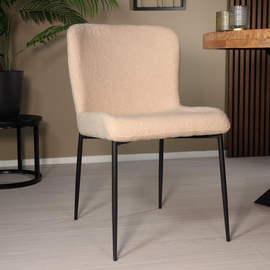Lizzely Garden & Living SET DEAL: 4 stuks Eetkamerstoel Maxime beige teddy eetstoel