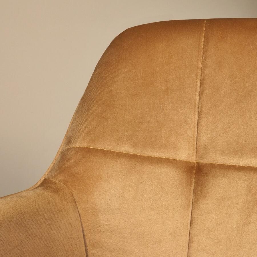 Lizzely Garden & Living SET DEAL: 4 stuks Eetkamerstoel met armleuning Mae bruin velvet eetstoel zetel - Foto 2