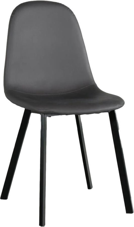 Lizzely Garden & Living Eetkamerstoel Simpy antraciet PU kunstleder eetstoel - Foto 3