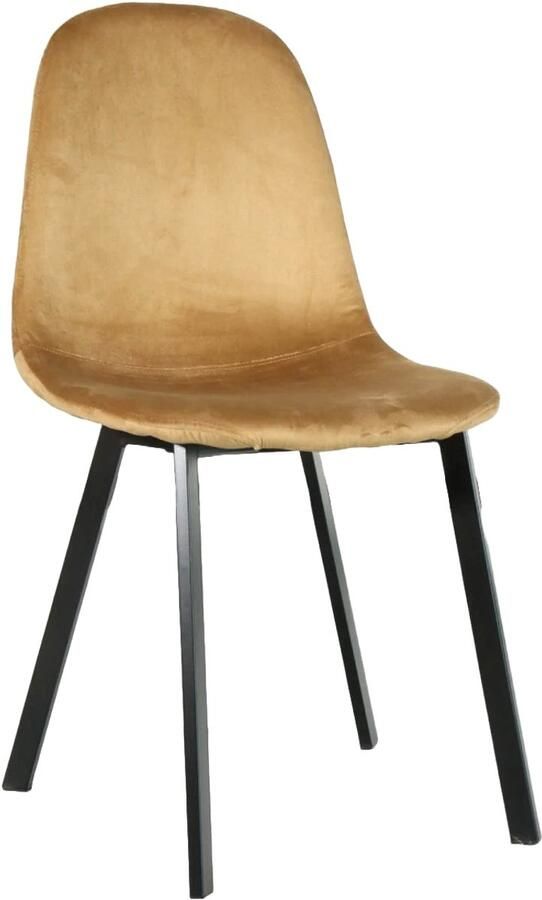 Lizzely Garden & Living SET DEAL: 6 stuks Eetkamerstoel Simpy bruin velvet eetstoel zetel